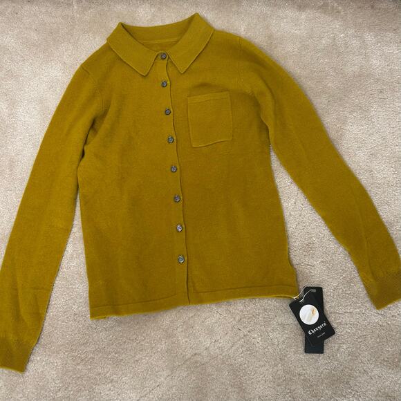 Mustard Yellow Women's Crew Neck Sweater - Picture 5 of 11